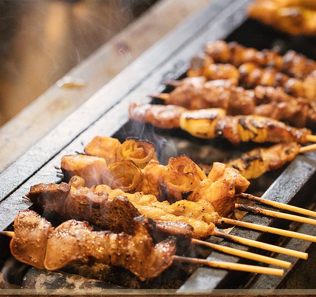 焼き鶏調理